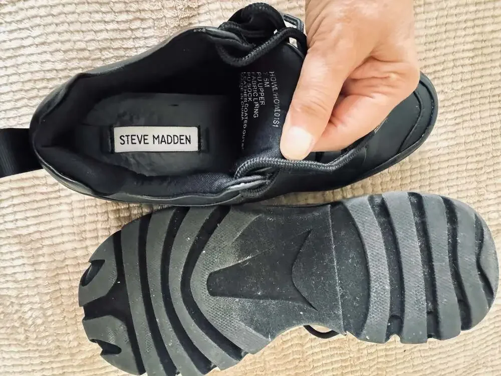 Steve Madden HOWL Black Leather Casual Sneakers